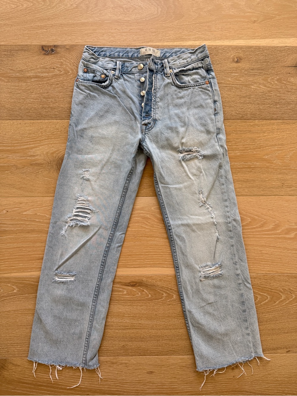 We The Free Light Blue Distressed Women’s Jeans 24 high waisted